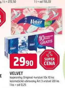 Trefa VELVET kapesníky Original 4vrstvé 10x 10 ks nabídka