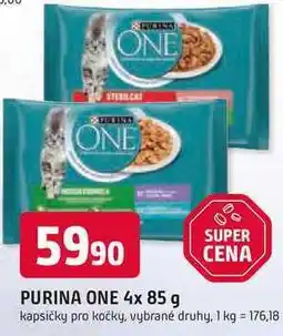 Trefa PURINA ONE 4x 85 g kapsičky pro kočky nabídka