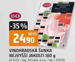 Trefa LE&CO VINOHRADSKÁ ŠUNKA NEJVYŠŠÍ JAKOSTI nabídka