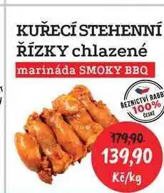 RABBIT řeznictví KUŘECÍ STEHENNÍ ŘÍZKY chlazené marináda SMOKY BBQ nabídka