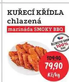 RABBIT řeznictví KUŘECÍ KŘÍDLA chlazená marináda SMOKY BBQ nabídka