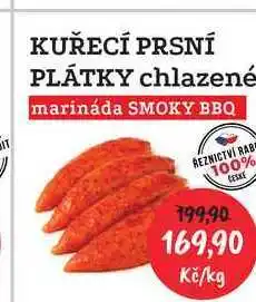 RABBIT řeznictví KUŘECÍ PRSNÍ PLÁTKY chlazené marináda SMOKY BBQ nabídka