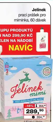 Barvy a laky drogerie Jelínek prací prášek pro miminka, 60 dávek nabídka