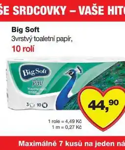 Barvy a laky drogerie Big Soft 3vrstvý toaletní papír, 10 rolí nabídka
