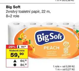 Barvy a laky drogerie Big Soft 2vrstvý toaletní papír, 22 m, 8+2 role nabídka