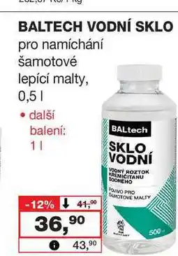 Barvy a laky drogerie BALTECH VODNÍ SKLO pro namíchání šamotové lepící malty nabídka