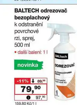 Barvy a laky drogerie BALTECH odrezovač bezoplachový k odstranění povrchové rzi, sprej nabídka