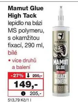 Barvy a laky drogerie Mamut Glue High Tack lepidlo na bázi MS polymeru, s okamžitou fixací nabídka