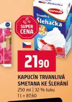 Terno KAPUCÍN TRVANLIVÁ SMETANA KE ŠLEHÁNÍ 250 ml 32% tuku nabídka