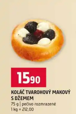 Terno KOLÁČ TVAROHOVÝ MAKOVÝ S DŽEMEM 75 g pečivo rozmrazené nabídka