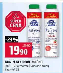 Terno KUNÍN KEFÍROVÉ MLÉKO 300 +150 g zdarma vybrané druhy nabídka