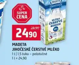 Terno MADETA JIHOČESKÉ ČERSTVÉ MLÉKO 1l 1,5 tuku polotučné nabídka