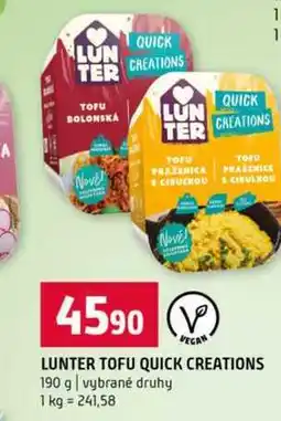 Terno LUNTER TOFU QUICK CREATIONS 190 g vybrané druhy nabídka