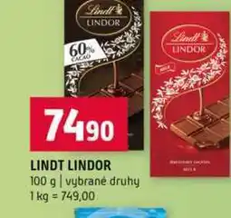 Terno LINDT LINDOR 100 g vybrané druhy nabídka