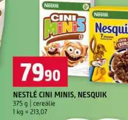 Terno NESTLÉ CINI MINIS, NESQUIK 375 g cereálie nabídka