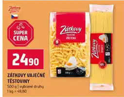 Terno ZÁTKOVY VAJEČNÉ TĚSTOVINY 500 g vybrané druhy nabídka
