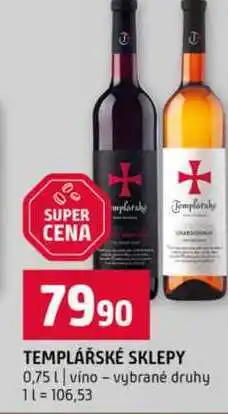 Terno TEMPLÁŘSKÉ SKLEPY 0,75l víno vybrané druhy nabídka