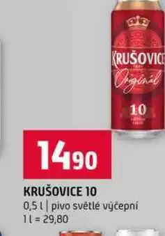 Terno KRUŠOVICE 10 0,5l pivo světlé výčepní nabídka