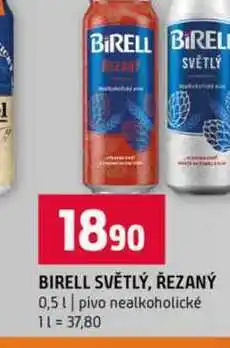 Terno BIRELL SVĚTLÝ, ŘEZANÝ 0,5l pivo nealkoholické nabídka