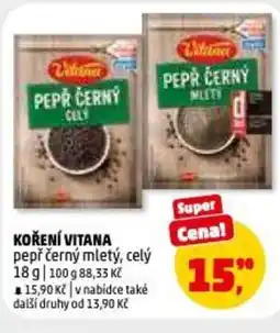 Penny Market Koření vitana pepř černý mletý, celý nabídka