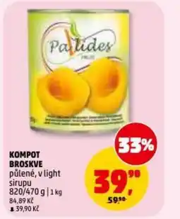 Penny Market Kompot broskve půlené, v light sirupu nabídka