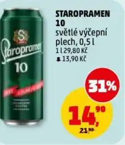 Penny Market Staropramen 10 světlé výčepní nabídka