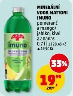 Penny Market Minerální voda mattoni imuno pomeranč a mango/ jablko, kiwi a ananas nabídka