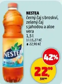 Penny Market Nestea černý čaj s broskví, zelený čaj s jahodou a aloe vera nabídka