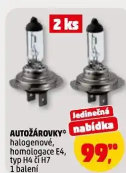 Penny Market Autožárovky nabídka halogenové, typ H4 či H7 nabídka