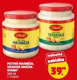 Penny Market Poctivá majonéza, tatarská omáčka vitana nabídka