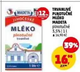 Penny Market Trvanlivé plnotučné mléko madeta plnotučné 3,5% nabídka
