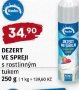 Terno Ranko Dezert ve spreji s rostlinným nabídka