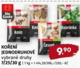 Terno Koření jednodruhové nabídka