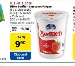 Tesco Milko bedřich smetanový jogurt nabídka