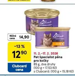 Tesco Pet specialist pěna pro kočky nabídka