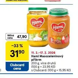 Tesco Hami masozeleninový příkrm nabídka
