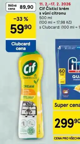 Tesco Cif čistící krém s vůní citronu nabídka