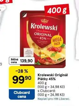 Tesco Krolewski original plátky 45% nabídka
