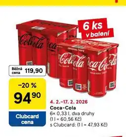 Tesco Coca cola 0,3 l nabídka