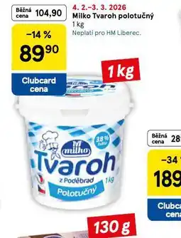 Tesco Milko tvaroh polotučný nabídka