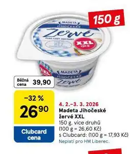 Tesco Madeta jihočeské žervé xxl nabídka