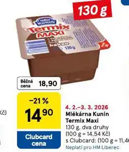 Tesco Kunín termix maxi nabídka
