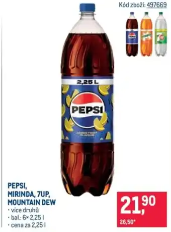 Makro Pepsi, mirinda, 7up, mountain dew nabídka