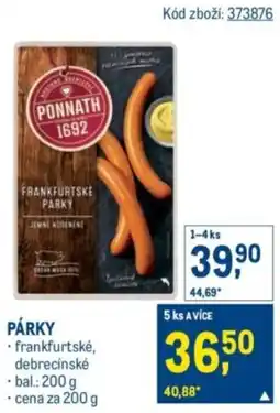 Makro Párky nabídka