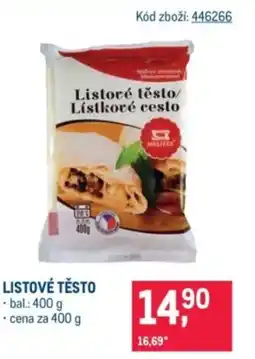 Makro Listové těsto nabídka