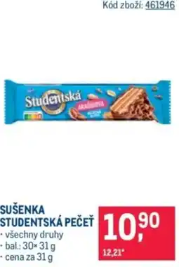 Makro Sušenka studentská pečeť nabídka