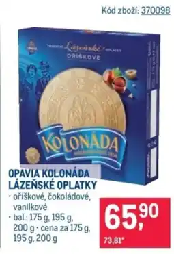 Makro Opavia kolonáda lázeňské oplatky nabídka
