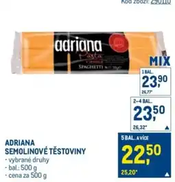 Makro Adriana semolinové těstoviny nabídka