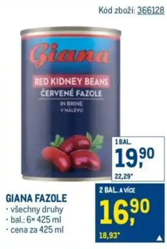 Makro Giana fazole nabídka