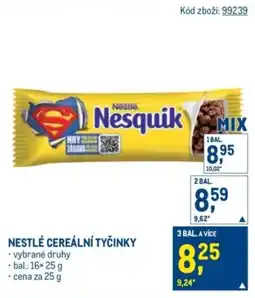 Makro Nestlé cereální tyčinky nabídka
